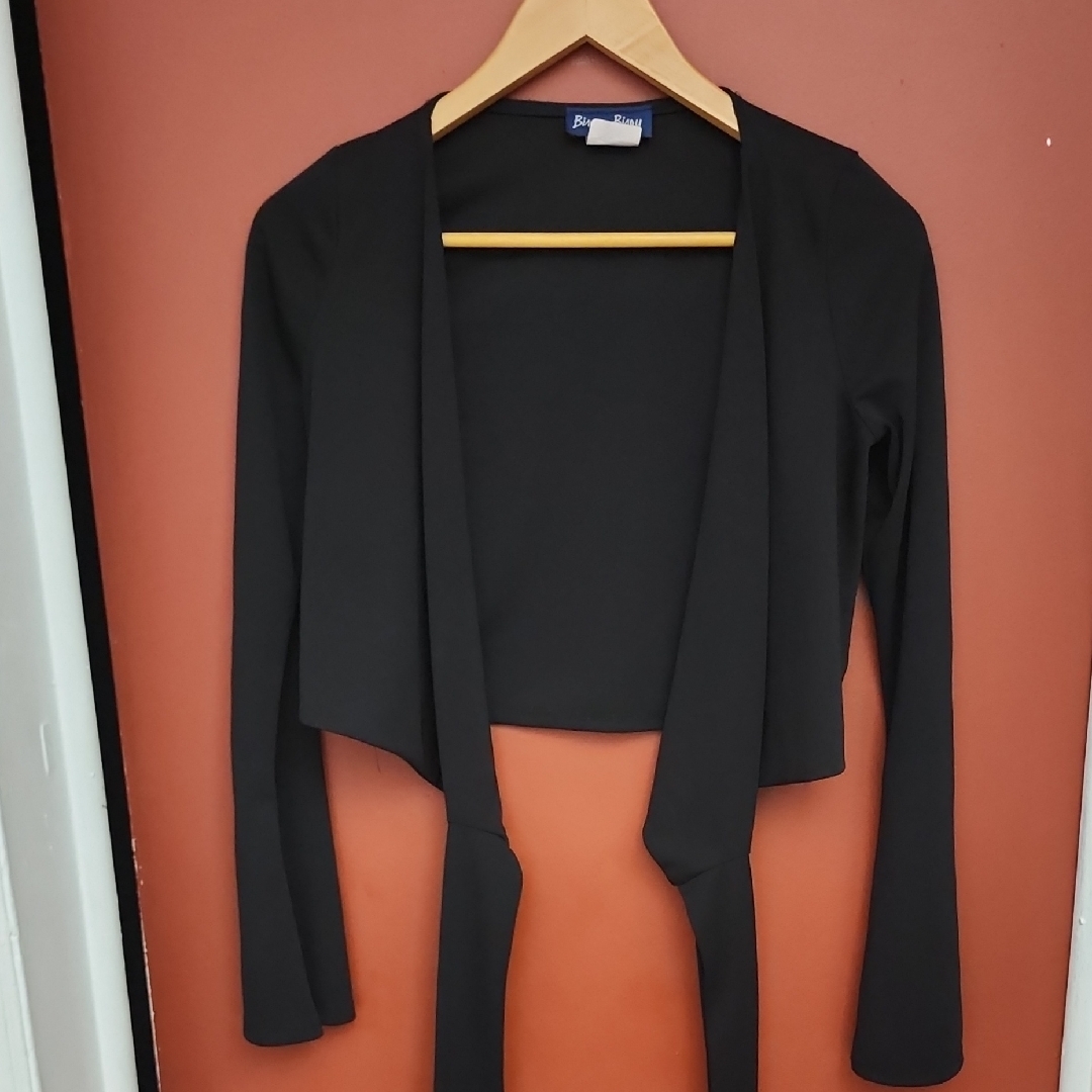 Black Long Sleeve Open Front Cardigan